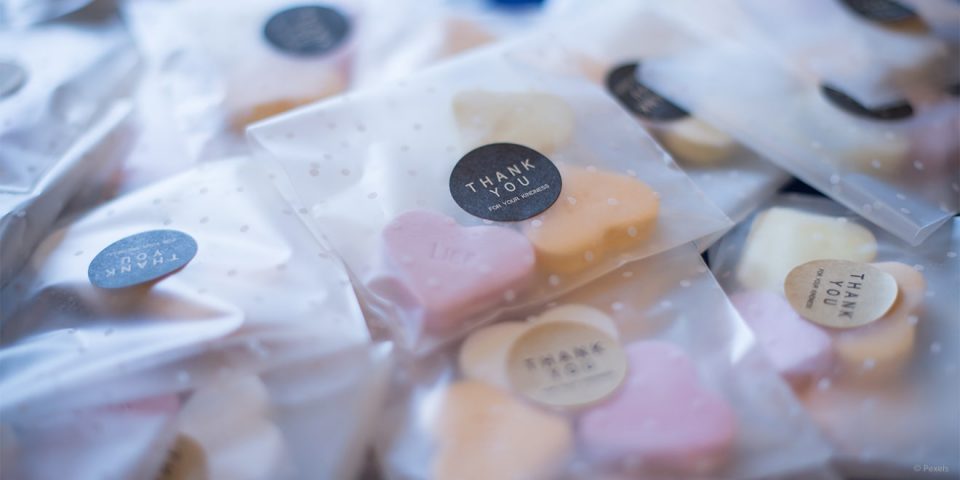 Tüten mit Bonbon als Dankeschön Geschenk