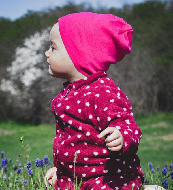 Babymütze oder sonstige einfache Kleidungsstücke sind problemlos machbar.