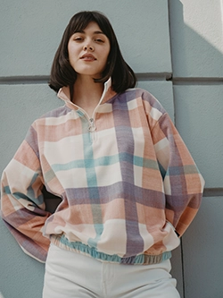 Jacke aus Bouclé Sand
